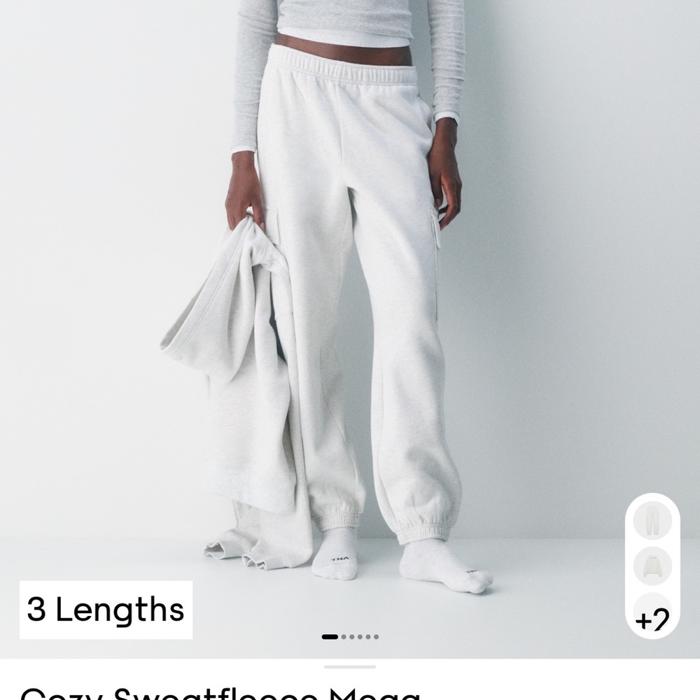 Aritzia Light Blue Cargo Jogger Sweatfleece Sweatpants.